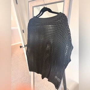 Crochet black short sleeve top